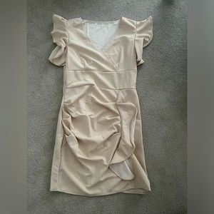 Ruffle cream dress